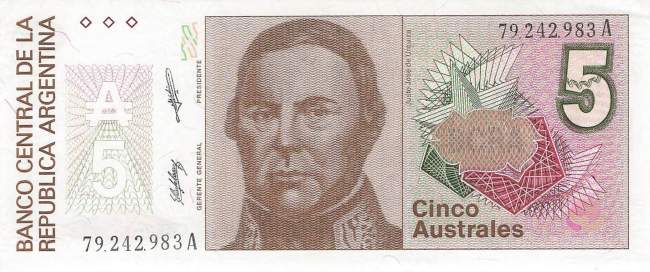 Argentinien p324b 5 Australes 1985